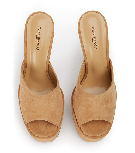 Tony Bianco Jordyn Butterscotch Suede 15cm Stiletto Heels Brown | QMYUV83088