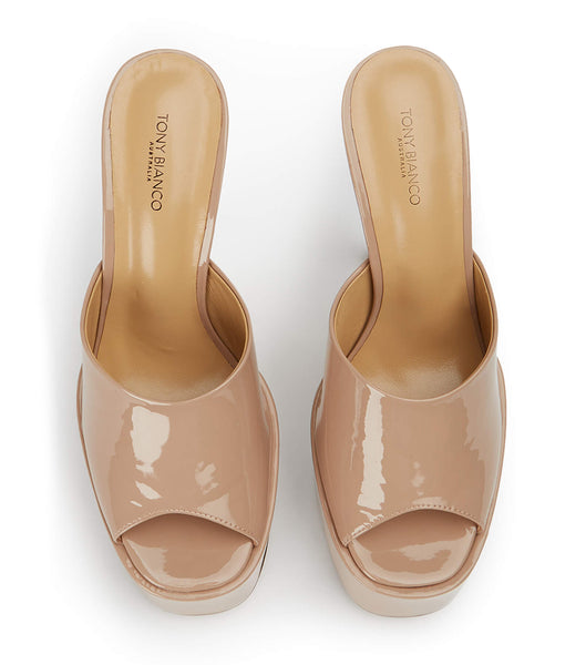 Tony Bianco Jordyn Coco Patent 15cm Platform Shoes Beige | DMYVO84961