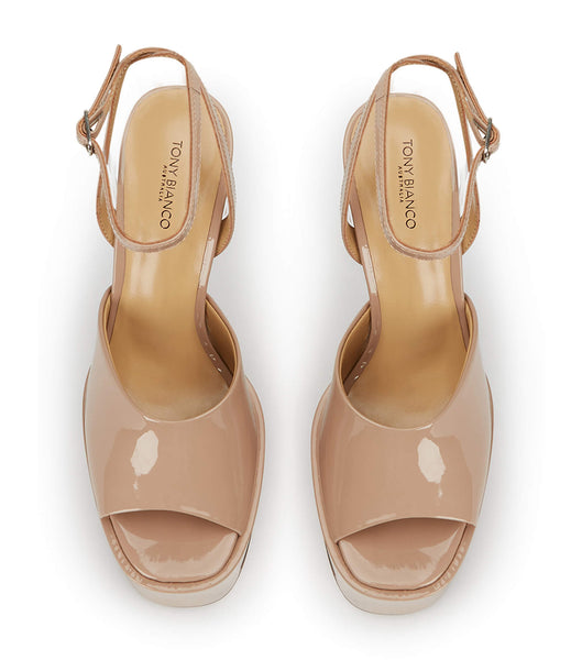 Tony Bianco Journey Coco Patent 15cm Platform Shoes Beige | MMYFT52879