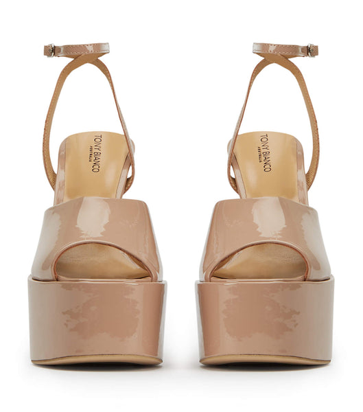 Tony Bianco Journey Coco Patent 15cm Platform Shoes Beige | MMYFT52879