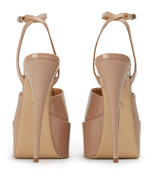 Tony Bianco Journey Coco Patent 15cm Platform Shoes Beige | MMYFT52879