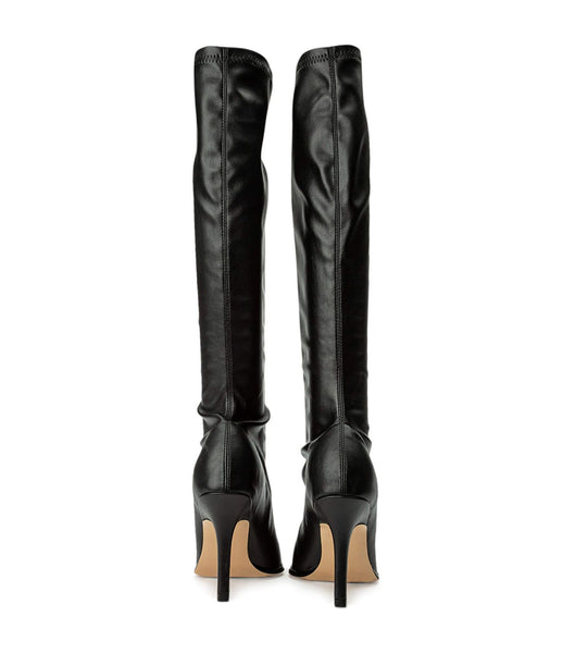 Tony Bianco Knight Black Venezia 9.5cm Stretch Boots Black | LMYSX46979