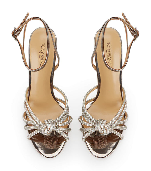Tony Bianco Kyla Gunmetal Shine 11cm Bling Heels Grey | MYJZR68129
