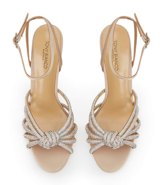 Tony Bianco Kyla Nude Satin 11cm Event Heels Beige | TMYWZ93914