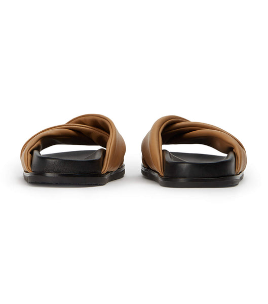 Tony Bianco Lora Biscuit Nappa 1.5cm Footbeds Brown | AMYWC22713