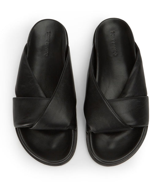Tony Bianco Lora Black Nappa 1.5cm Footbeds Black | MYJZR72336