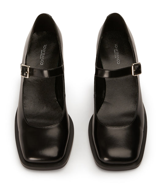 Tony Bianco Loure Black Hi Shine 6.5cm Loafers Black | MYXMI93716