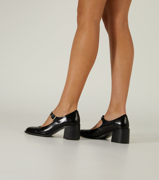Tony Bianco Loure Black Hi Shine 6.5cm Loafers Black | MYXMI93716