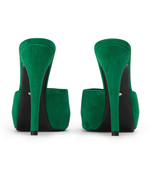Tony Bianco Love Jade Suede 12cm Platform Shoes Green | FMYUI76095