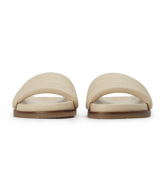 Tony Bianco Lucas Vanilla Nappa 1.5cm Slides Light Yellow | AMYDF92080