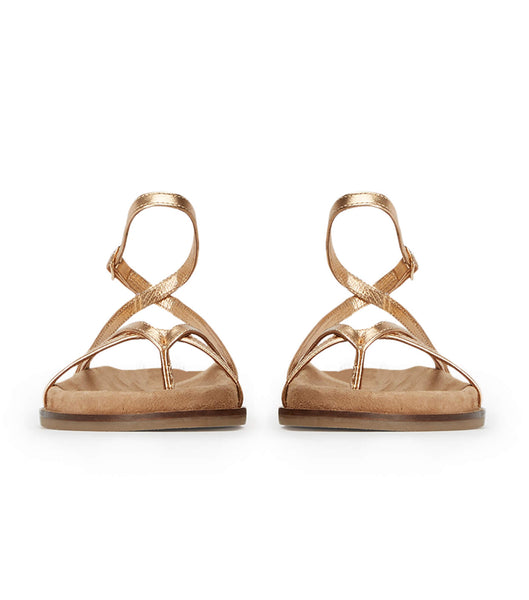Tony Bianco Lucie Antique Gold Nappa 1.5cm Sandals Gold | LMYTR52291