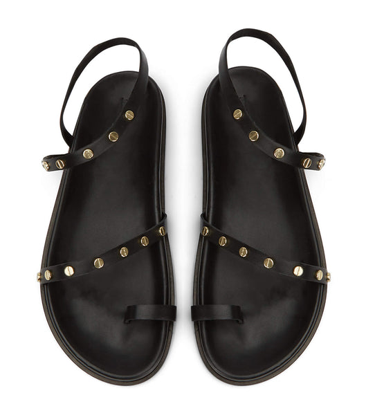 Tony Bianco Lyvia Black Flat Sandals Black | TMYWZ94412