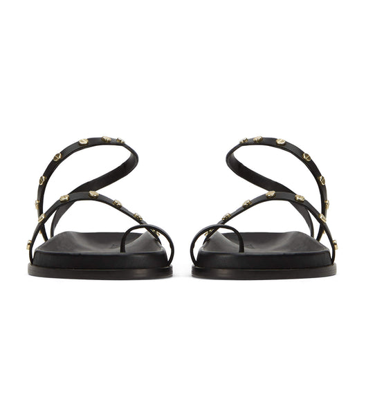 Tony Bianco Lyvia Black Flat Sandals Black | TMYWZ94412