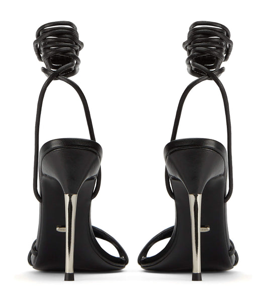 Tony Bianco Mavis Black Nappa 10.5cm Strappy Heels Black | MYJBT58511