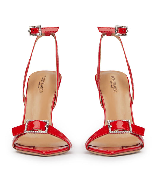 Tony Bianco Mopsy Scarlet Patent 10.5cm Event Heels Deep Red | MYXMI64610