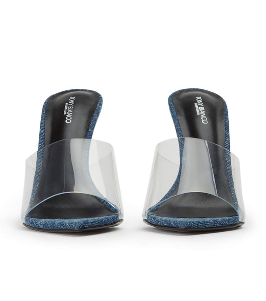Tony Bianco Mylo Clear Vinylite/Blue Denim 10.5cm Event Heels Blue | BMYSO23592