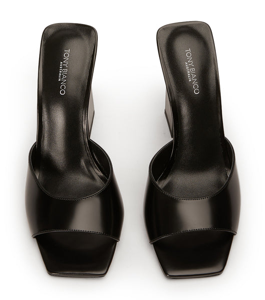 Tony Bianco Naja Black Hi Shine 10.5cm Block Heels Black | DMYKV42672