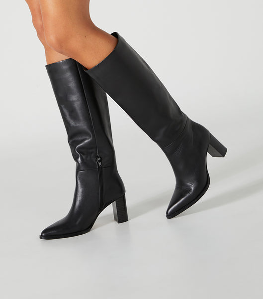 Tony Bianco Peppe Black Como 7.5cm Mid Calf Boots Black | QMYWA85421