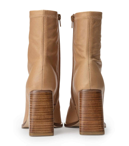 Tony Bianco Rover Caramel Venice 8.5cm Stretch Boots Beige | MYJZR70464