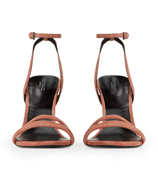 Tony Bianco Rush Rose Suede 9.5cm Strappy Heels Rose | ZMYNQ99530