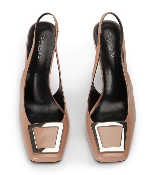 Tony Bianco Ruski Latte Hi Shine 10.5cm Event Heels Beige | FMYUI18131