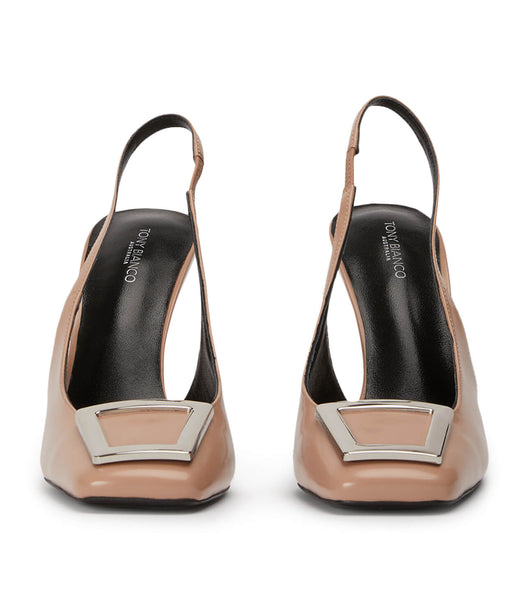 Tony Bianco Ruski Latte Hi Shine 10.5cm Event Heels Beige | FMYUI18131