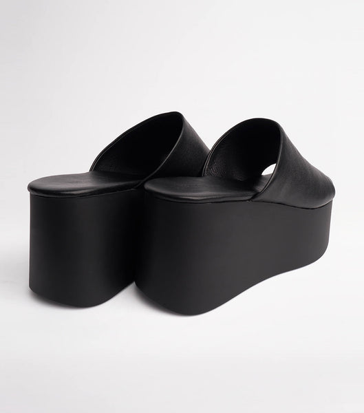 Tony Bianco Tegan Black Sheep Nappa 9.5cm Platform Shoes Black | DMYVO82599