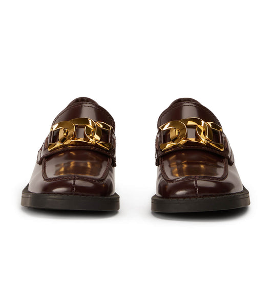 Tony Bianco Tia Vino Hi Shine 4cm Loafers Chocolate | MYJVR91149
