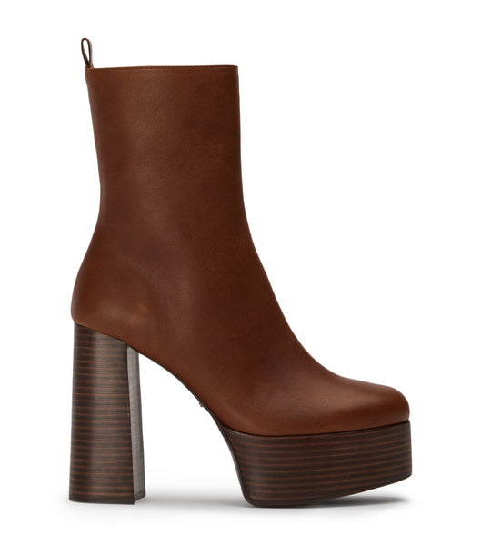 Tony Bianco Tyra Cognac 12cm Platform Boots Brown | XMYGW48356