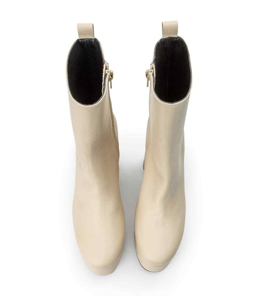 Tony Bianco Tyra Vanilla Venice 12cm Platform Boots Light Yellow | ZMYMJ71725