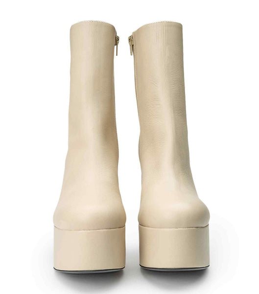 Tony Bianco Tyra Vanilla Venice 12cm Platform Boots Light Yellow | ZMYMJ71725