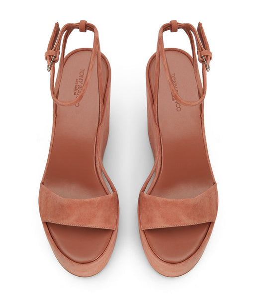 Tony Bianco Vesna Rose Suede 13cm Wedges Rose | AMYDF39383