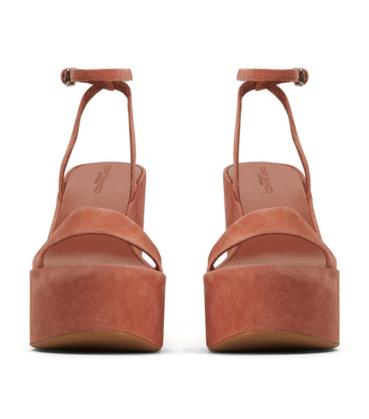 Tony Bianco Vesna Rose Suede 13cm Wedges Rose | AMYDF39383