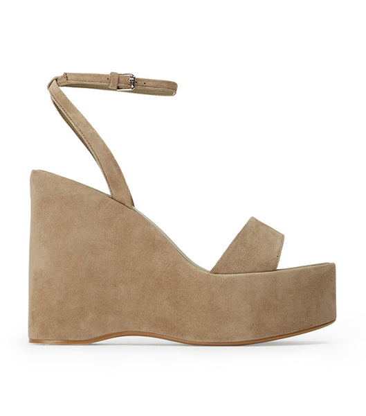 Tony Bianco Vesna Stone Suede 13cm Wedges Grey | MYDFL46869