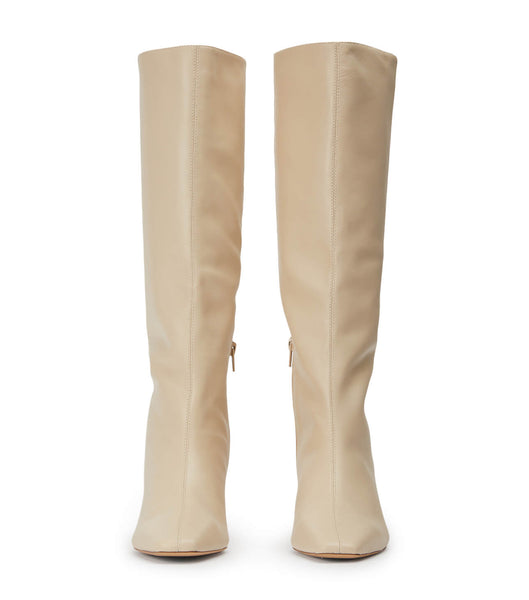 Tony Bianco Vixon Vanilla Nappa 5cm Knee High Boots Light Yellow | BMYSD21165