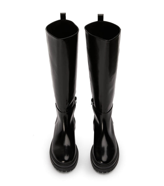 Tony Bianco Welly Black Hi Shine 4.5cm Mid Calf Boots Black | BMYSO79977
