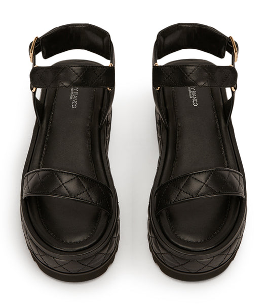 Tony Bianco Zahara Black Nappa 6cm Flat Sandals Black | MYICD69344