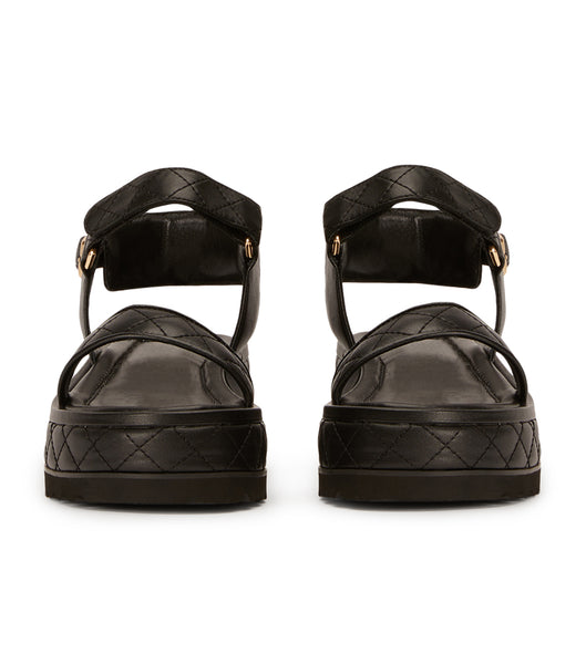 Tony Bianco Zahara Black Nappa 6cm Flat Sandals Black | MYICD69344