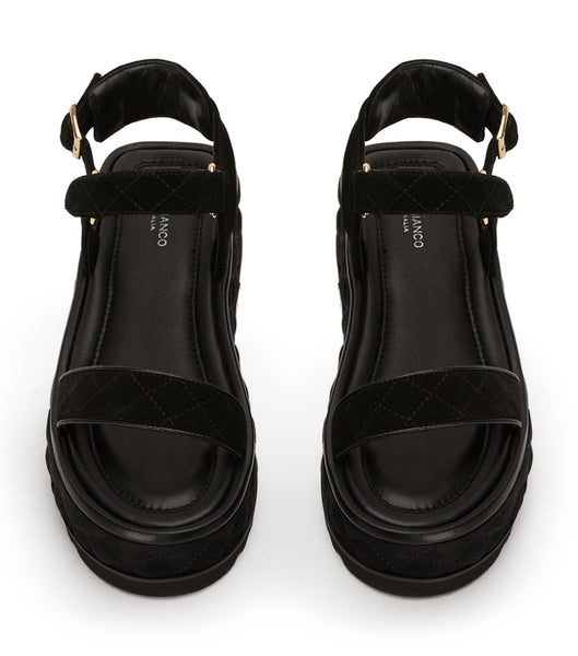 Tony Bianco Zahara Black Suede 6cm Sandals Black | MYDYB69150