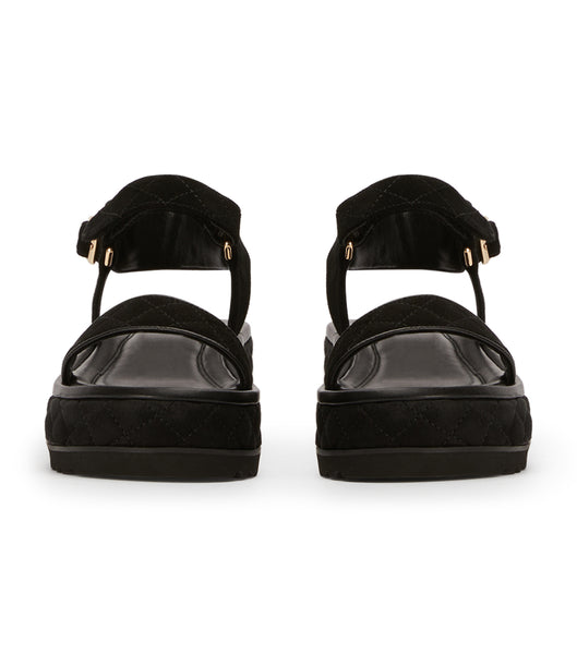 Tony Bianco Zahara Black Suede 6cm Sandals Black | MYDYB69150
