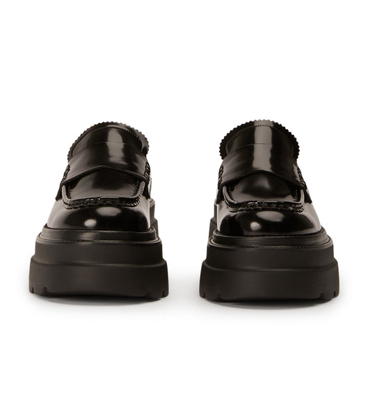 Tony Bianco Zomp Black Hi Shine 7.5cm Loafers Black | MYZPD33957