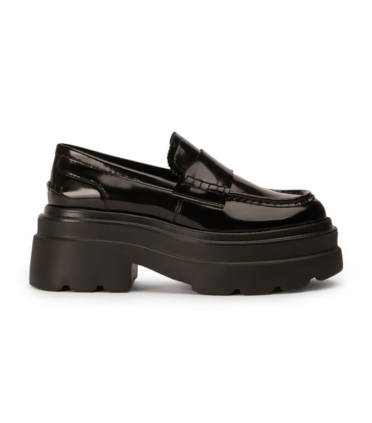 Tony Bianco Zomp Black Hi Shine 7.5cm Loafers Black | MYZPD33957