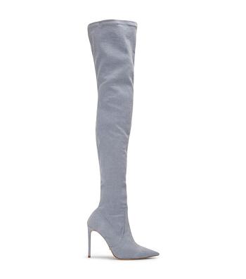 Tony Bianco Avah Denim Stretch 10.5cm Stiletto Boots Blue | PMYER14866