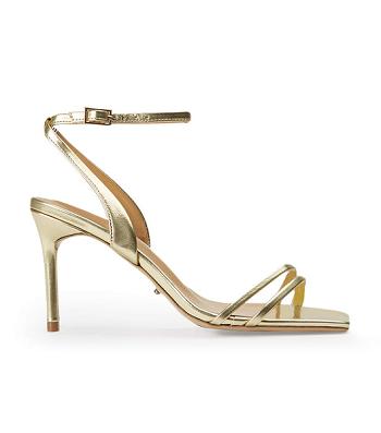 Tony Bianco Camelia Gold Nappa Metallic 8.5cm Strappy Heels Gold / Metal | MYCVG30409