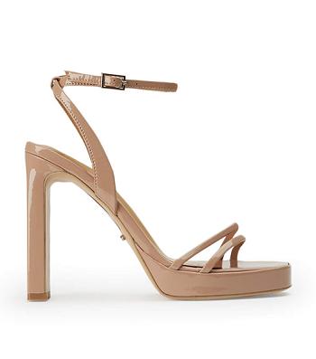 Tony Bianco Dandy Coco Patent 11.5cm Block Heels Beige | GMYUC22755