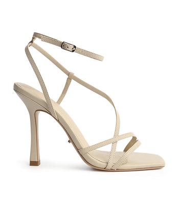 Tony Bianco Franci Vanilla Sheep Nappa 10.5cm Strappy Heels Light Yellow | LMYSX73142