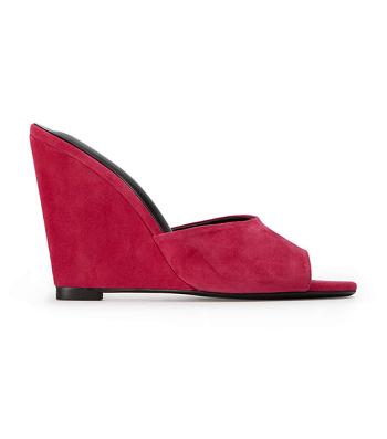 Tony Bianco Galaxy Lipstick Suede 11cm Wedges Red | GMYEC24673