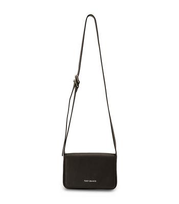 Tony Bianco Janey Black Leather Shoulder Bag Accessories Black | MYNZX93529