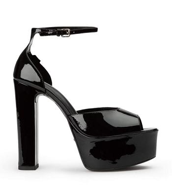 Tony Bianco Jayze Black Patent 14cm Block Heels Black | MYCVG53602