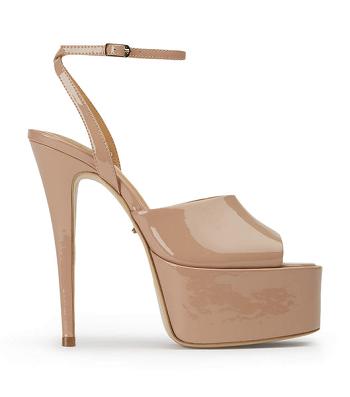 Tony Bianco Journey Coco Patent 15cm Platform Shoes Beige | MMYFT52879